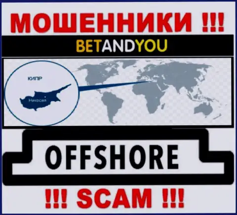 BetandYou - это internet мошенники, их адрес регистрации на территории Кипр