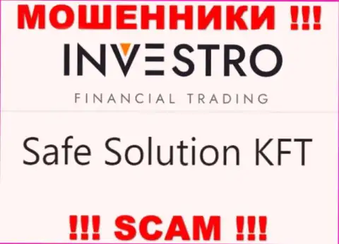 Шарашка Investro находится под крышей организации Safe Solution KFT
