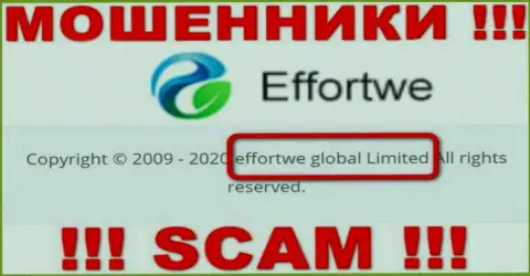 На интернет-сервисе Еффортве 365 сообщается, что Effortwe Global Limited - это их юридическое лицо, но это не обозначает, что они приличны