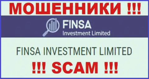 Finsa Investment Limited - юридическое лицо internet-мошенников компания Finsa Investment Limited