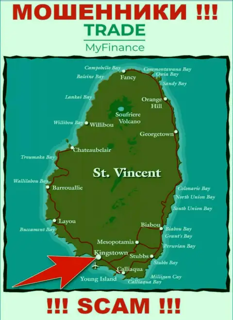Официальное место регистрации internet-мошенников TradeMyFinance - Kingstown, Saint Vincent and the Grenadines