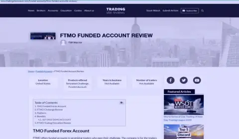 Обзор FTMO, позаимствованный на одном из сайтов-отзовиков