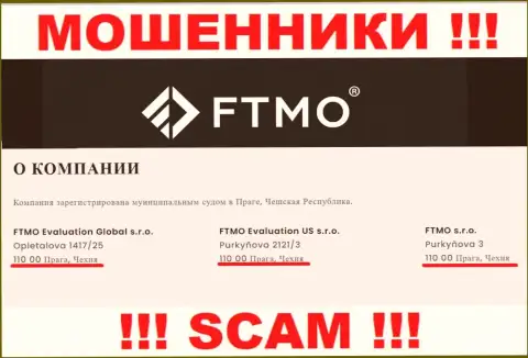 FTMO - это еще один разводняк, официальный адрес конторы - ненастоящий