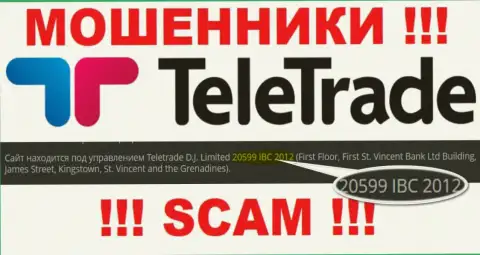 Номер регистрации мошенников ТелеТрейд (20599 IBC 2012) никак не доказывает их добросовестность