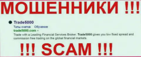 Trade 5000 - это ВОРЮГИ !!! SCAM !!!