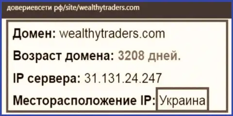 Украинское место регистрации конторы WealthyTraders Com, согласно справочной инфы портала довериевсети рф